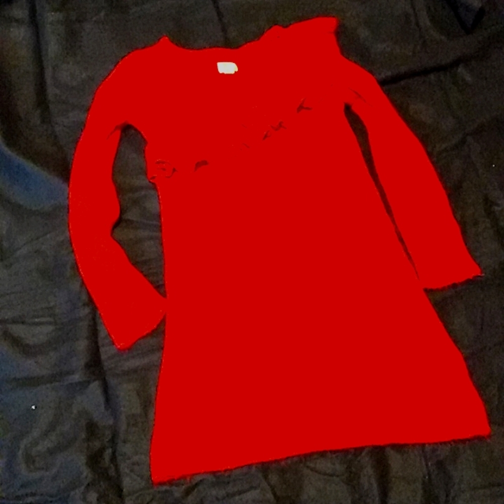 Little girls size 6X is red is made of wool is true craft